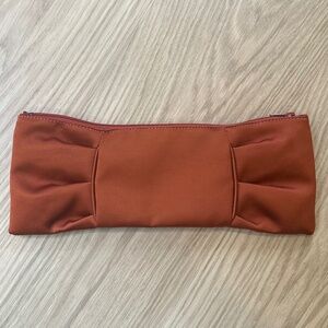 Brontibay Paris - Burnt Orange Satin Bow Clutch Purse with Zip